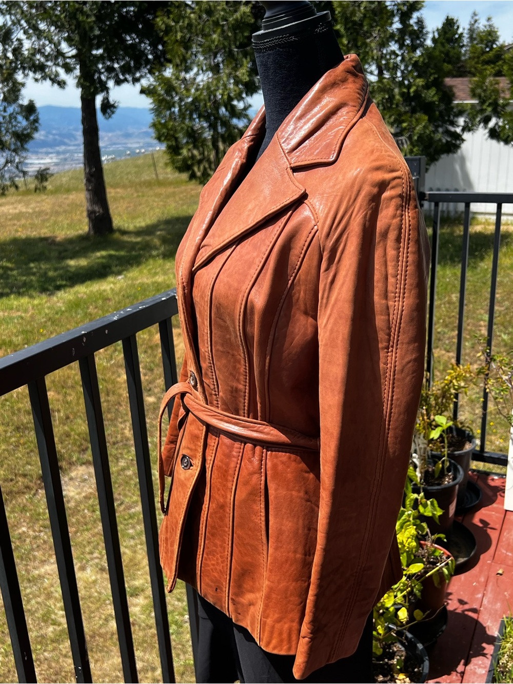 VTG Wilsons Womens Brown Soft Leather Collared Button Jacket-Size S - Picture 6 of 11